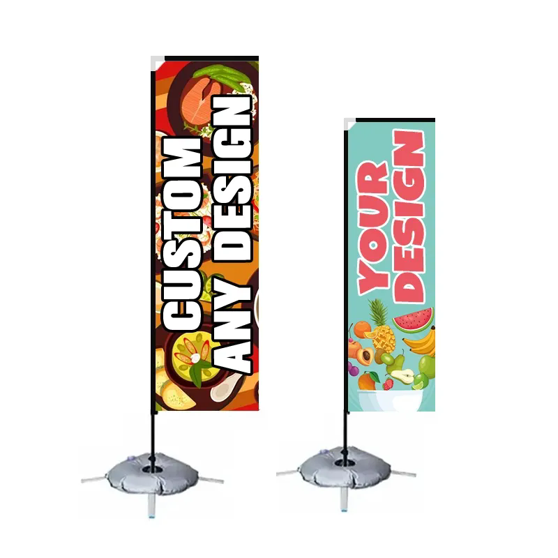 Como as bandeiras de praia retangulares apoiam a visibilidade da marca ao ar livre nos mercados locais?