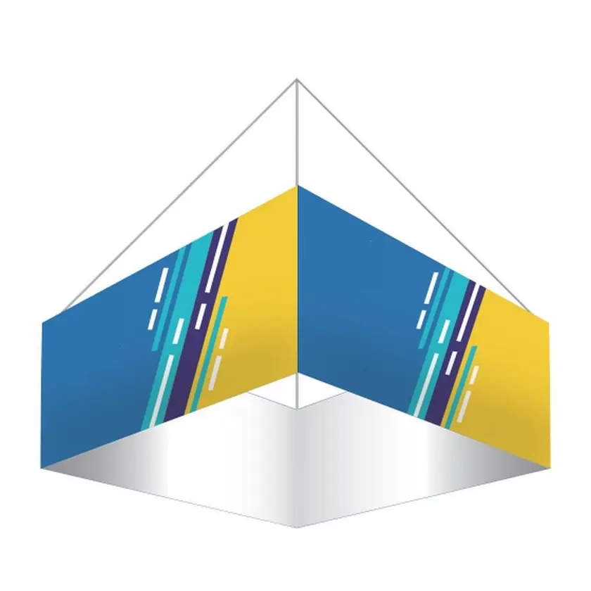 Banner suspenso no teto quadrado