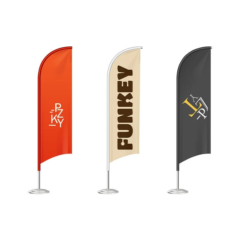 Bandeira de praia de penas de mesa